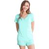 imageWiWi Viscose from Bamboo Pajamas Set for Women Soft Short Sleeve with Shorts Summer Plus Size Pjs Sets Sleepwear S4XAaqua