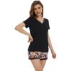 B-black+colorful Floral