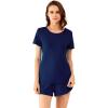 imageWiWi Viscose from Bamboo Pajamas Set for Women Soft Short Sleeve with Shorts Summer Plus Size Pjs Sets Sleepwear S4XEnavy