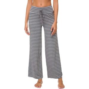 imageWiWi Pajama Pants for Women Plus Size Pajamas Bottoms Wide Leg Lounge Soft Pj SweatpantsViscose Made from Bamboo S4XAheather Grey Stripe