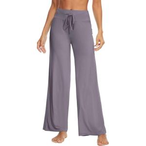 imageWiWi Pajama Pants for Women Plus Size Pajamas Bottoms Wide Leg Lounge Soft Pj SweatpantsViscose Made from Bamboo S4XApurplish Grey