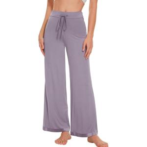 imageWiWi Pajama Pants for Women Plus Size Pajamas Bottoms Wide Leg Lounge Soft Pj SweatpantsViscose Made from Bamboo S4XBviolet
