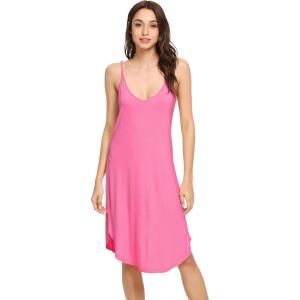 imageWiWi Slip Dress for Women Plus Size Chemise Nightgown Full Spaghetti Strap DressesViscose made from Bamboo S4XAraspberry Pink