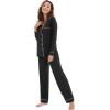 imageWiWi Bamboo Viscose Pajamas Set for Women Soft Button Down Sleepwear Pj Lightweight Lounge Sets Loungewear SXXLAblack