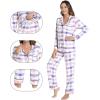 imageWiWi Bamboo Viscose Pajamas Set for Women Soft Button Down Sleepwear Pj Lightweight Lounge Sets Loungewear SXXLAblue Plaid