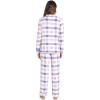 imageWiWi Bamboo Viscose Pajamas Set for Women Soft Button Down Sleepwear Pj Lightweight Lounge Sets Loungewear SXXLAblue Plaid