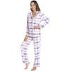 imageWiWi Bamboo Viscose Pajamas Set for Women Soft Button Down Sleepwear Pj Lightweight Lounge Sets Loungewear SXXLAblue Plaid