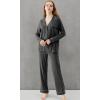 imageWiWi Bamboo Viscose Pajamas Set for Women Soft Button Down Sleepwear Pj Lightweight Lounge Sets Loungewear SXXLAcharcoal Heather