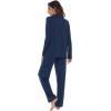 imageWiWi Bamboo Viscose Pajamas Set for Women Soft Button Down Sleepwear Pj Lightweight Lounge Sets Loungewear SXXLAdark Blue