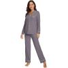 imageWiWi Bamboo Viscose Pajamas Set for Women Soft Button Down Sleepwear Pj Lightweight Lounge Sets Loungewear SXXLAdark Grey
