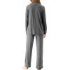 imageWiWi Bamboo Viscose Pajamas Set for Women Soft Button Down Sleepwear Pj Lightweight Lounge Sets Loungewear SXXLAdark Heather Grey