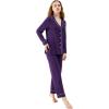 imageWiWi Bamboo Viscose Pajamas Set for Women Soft Button Down Sleepwear Pj Lightweight Lounge Sets Loungewear SXXLAdark Purple