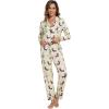 imageWiWi Bamboo Viscose Pajamas Set for Women Soft Button Down Sleepwear Pj Lightweight Lounge Sets Loungewear SXXLAdog and Cactus