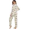 imageWiWi Bamboo Viscose Pajamas Set for Women Soft Button Down Sleepwear Pj Lightweight Lounge Sets Loungewear SXXLAdog and Cactus