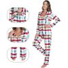 imageWiWi Bamboo Viscose Pajamas Set for Women Soft Button Down Sleepwear Pj Lightweight Lounge Sets Loungewear SXXLAgreen Plaid
