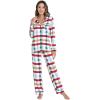 imageWiWi Bamboo Viscose Pajamas Set for Women Soft Button Down Sleepwear Pj Lightweight Lounge Sets Loungewear SXXLAgreen Plaid