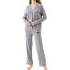 imageWiWi Bamboo Viscose Pajamas Set for Women Soft Button Down Sleepwear Pj Lightweight Lounge Sets Loungewear SXXLAheather Grey