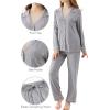 imageWiWi Bamboo Viscose Pajamas Set for Women Soft Button Down Sleepwear Pj Lightweight Lounge Sets Loungewear SXXLAheather Grey