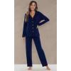 imageWiWi Bamboo Viscose Pajamas Set for Women Soft Button Down Sleepwear Pj Lightweight Lounge Sets Loungewear SXXLAnavyPink
