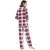 imageWiWi Bamboo Viscose Pajamas Set for Women Soft Button Down Sleepwear Pj Lightweight Lounge Sets Loungewear SXXLAnavyRed Plaid