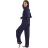 imageWiWi Bamboo Viscose Pajamas Set for Women Soft Button Down Sleepwear Pj Lightweight Lounge Sets Loungewear SXXLAnavyWhite