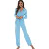 imageWiWi Bamboo Viscose Pajamas Set for Women Soft Button Down Sleepwear Pj Lightweight Lounge Sets Loungewear SXXLApale Blue