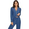 imageWiWi Bamboo Viscose Pajamas Set for Women Soft Button Down Sleepwear Pj Lightweight Lounge Sets Loungewear SXXLAprussian Blue