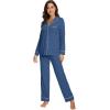 imageWiWi Bamboo Viscose Pajamas Set for Women Soft Button Down Sleepwear Pj Lightweight Lounge Sets Loungewear SXXLAprussian Blue