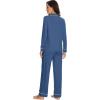 imageWiWi Bamboo Viscose Pajamas Set for Women Soft Button Down Sleepwear Pj Lightweight Lounge Sets Loungewear SXXLAprussian Blue