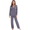 imageWiWi Bamboo Viscose Pajamas Set for Women Soft Button Down Sleepwear Pj Lightweight Lounge Sets Loungewear SXXLApurplish Grey