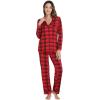 imageWiWi Bamboo Viscose Pajamas Set for Women Soft Button Down Sleepwear Pj Lightweight Lounge Sets Loungewear SXXLAred Plaid