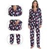 imageWiWi Bamboo Viscose Pajamas Set for Women Soft Button Down Sleepwear Pj Lightweight Lounge Sets Loungewear SXXLAsanta Claus on Navy