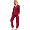 imageWiWi Bamboo Viscose Pajamas Set for Women Soft Button Down Sleepwear Pj Lightweight Lounge Sets Loungewear SXXLAwine