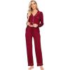 imageWiWi Bamboo Viscose Pajamas Set for Women Soft Button Down Sleepwear Pj Lightweight Lounge Sets Loungewear SXXLAwine