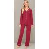 imageWiWi Bamboo Viscose Pajamas Set for Women Soft Button Down Sleepwear Pj Lightweight Lounge Sets Loungewear SXXLAwine Red
