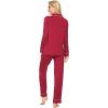 imageWiWi Bamboo Viscose Pajamas Set for Women Soft Button Down Sleepwear Pj Lightweight Lounge Sets Loungewear SXXLAwine Red
