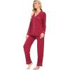 imageWiWi Bamboo Viscose Pajamas Set for Women Soft Button Down Sleepwear Pj Lightweight Lounge Sets Loungewear SXXLAwine Red