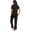 imageWiWi Bamboo Viscose Pajamas Set for Women Soft Button Down Sleepwear Pj Lightweight Lounge Sets Loungewear SXXLBblack