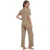 imageWiWi Bamboo Viscose Pajamas Set for Women Soft Button Down Sleepwear Pj Lightweight Lounge Sets Loungewear SXXLBbrown Leopard