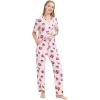 imageWiWi Bamboo Viscose Pajamas Set for Women Soft Button Down Sleepwear Pj Lightweight Lounge Sets Loungewear SXXLBcoffee Cup