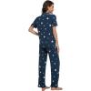 imageWiWi Bamboo Viscose Pajamas Set for Women Soft Button Down Sleepwear Pj Lightweight Lounge Sets Loungewear SXXLBdark Navy Star