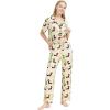 imageWiWi Bamboo Viscose Pajamas Set for Women Soft Button Down Sleepwear Pj Lightweight Lounge Sets Loungewear SXXLBdog and Cactus