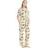 imageWiWi Bamboo Viscose Pajamas Set for Women Soft Button Down Sleepwear Pj Lightweight Lounge Sets Loungewear SXXLBdog and Cactus