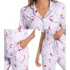 imageWiWi Bamboo Viscose Pajamas Set for Women Soft Button Down Sleepwear Pj Lightweight Lounge Sets Loungewear SXXLBgreyPeony