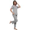 imageWiWi Bamboo Viscose Pajamas Set for Women Soft Button Down Sleepwear Pj Lightweight Lounge Sets Loungewear SXXLBheather Grey