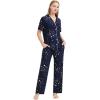 imageWiWi Bamboo Viscose Pajamas Set for Women Soft Button Down Sleepwear Pj Lightweight Lounge Sets Loungewear SXXLBnavy Stars