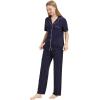 imageWiWi Bamboo Viscose Pajamas Set for Women Soft Button Down Sleepwear Pj Lightweight Lounge Sets Loungewear SXXLBnavyWhite Dots