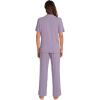imageWiWi Bamboo Viscose Pajamas Set for Women Soft Button Down Sleepwear Pj Lightweight Lounge Sets Loungewear SXXLBviolet