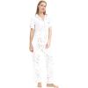 imageWiWi Bamboo Viscose Pajamas Set for Women Soft Button Down Sleepwear Pj Lightweight Lounge Sets Loungewear SXXLBwhite Stars
