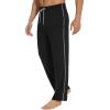 imageWiWi Mens Pajama Pants  Viscose from Bamboo Soft Sleep Pants Comfy Drawstring Lounge Bottom with Pockets Sweatpants SXXLBlack